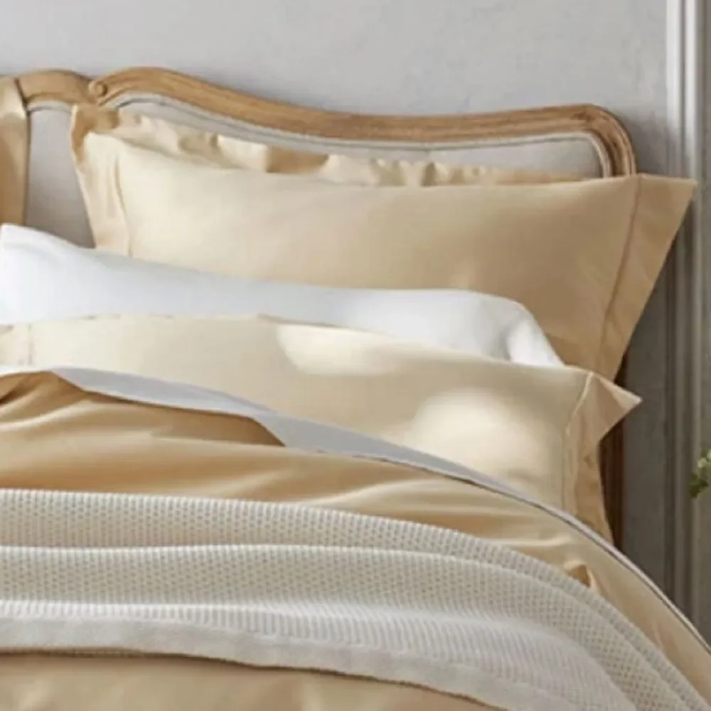 The Company Store Legends Smooth Wrinkle-Free Sateen Flat Sheet King Yellow NWOT